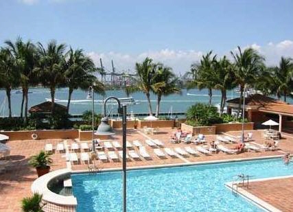 View to the pool and the sea