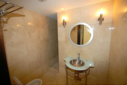 One of the all marble luxurious baths with Grohe fixtures