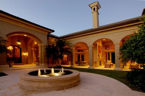 Fountain inside the property