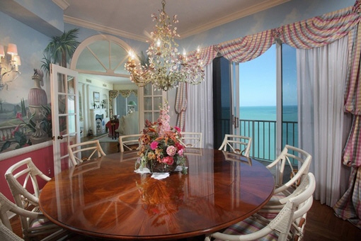 Dining area with big table