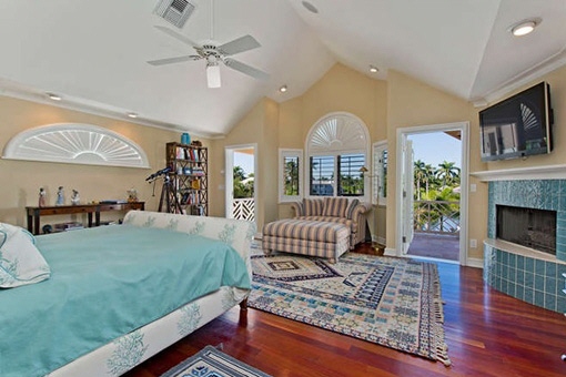 Master bedroom with fireplace