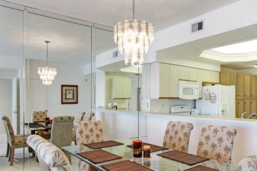 Dining area with huge table