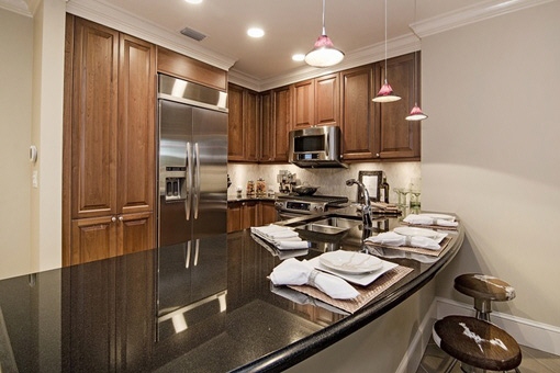 High-class kitchen with breakfast bar