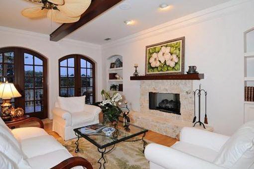 Classy living room with fireplace