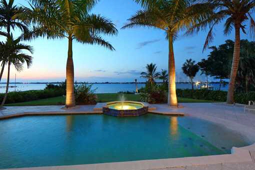 Heated pool with terrace