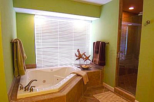 Beautiful bathroom with bath tub