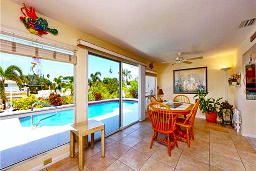Florida room with the cozy dining table