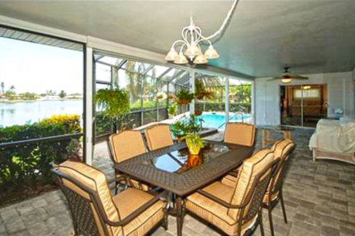 Florida room with the dining table
