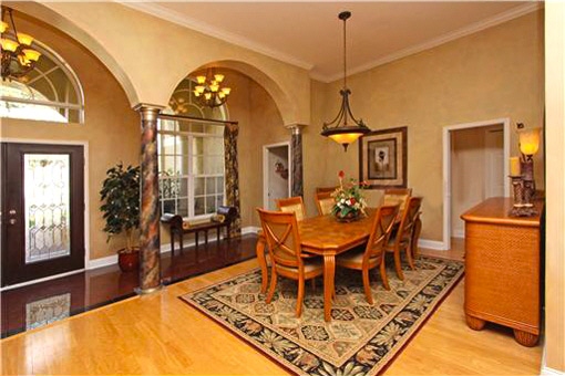 Formal dining room with the parquet floor