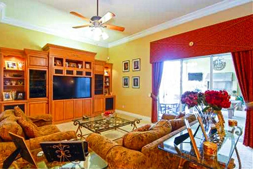 Living room with the modern home cinema system