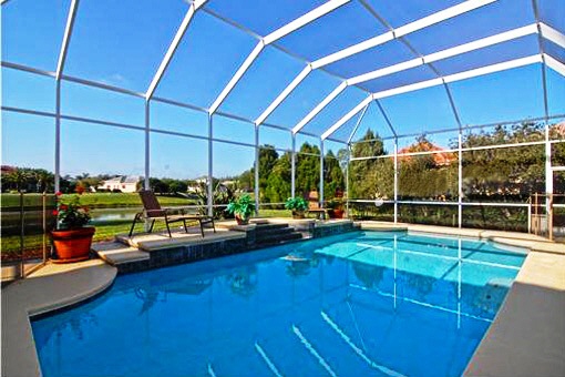 Beautiful glazed swimming pool