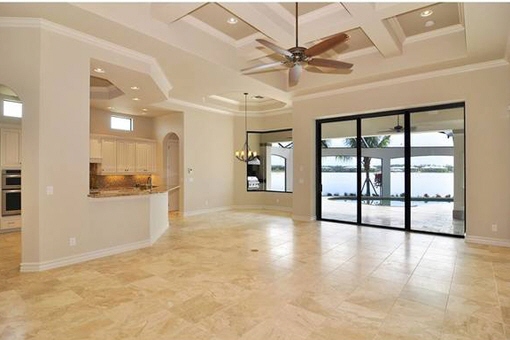 Impressive living space with view to the fully equipped kitchen in Fort Myers