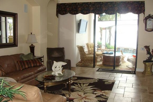 Beautiful living room with terrace and Media Center in Fort Myers
