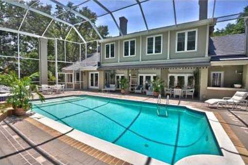 Winter garden with pool